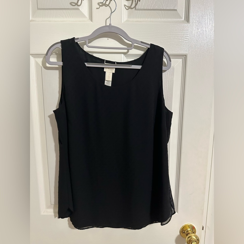 Chicos textured black tank top
